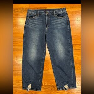 Joe's Jeans Relaxed Fit Distressed Blue Denim. The Blake with chewed hem